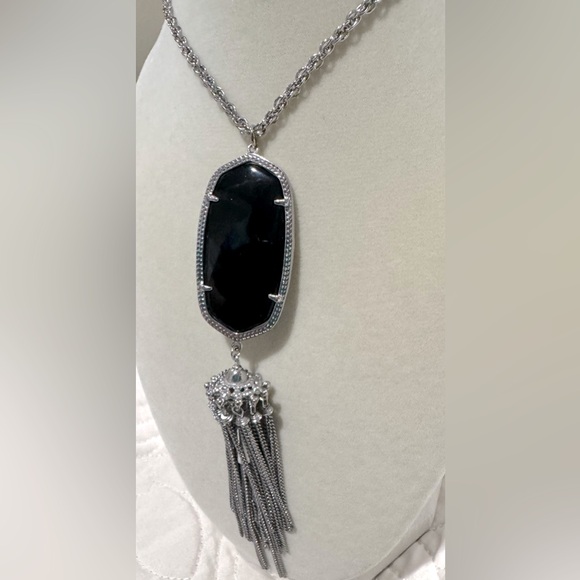 Kendra Scott Black Silver Tone Rayne Necklace - Picture 5 of 7